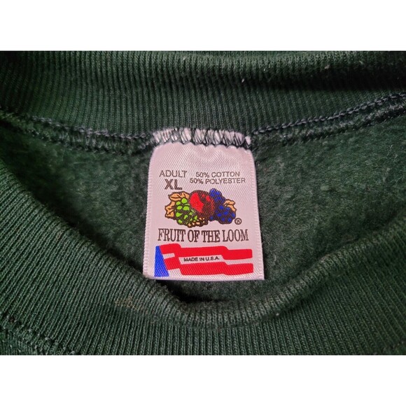 Vintage Fruit of the Loom Green Embroidered Santa Claus Christmas Sweatshirt‎ XL - Picture 8 of 9